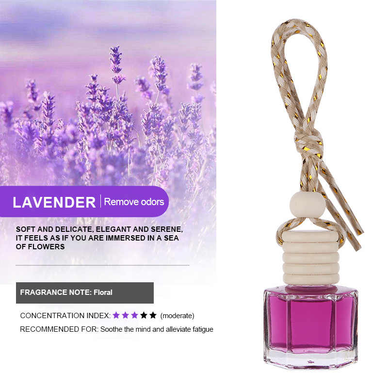 Car aroma pendant - round wood hexagonal style - 6