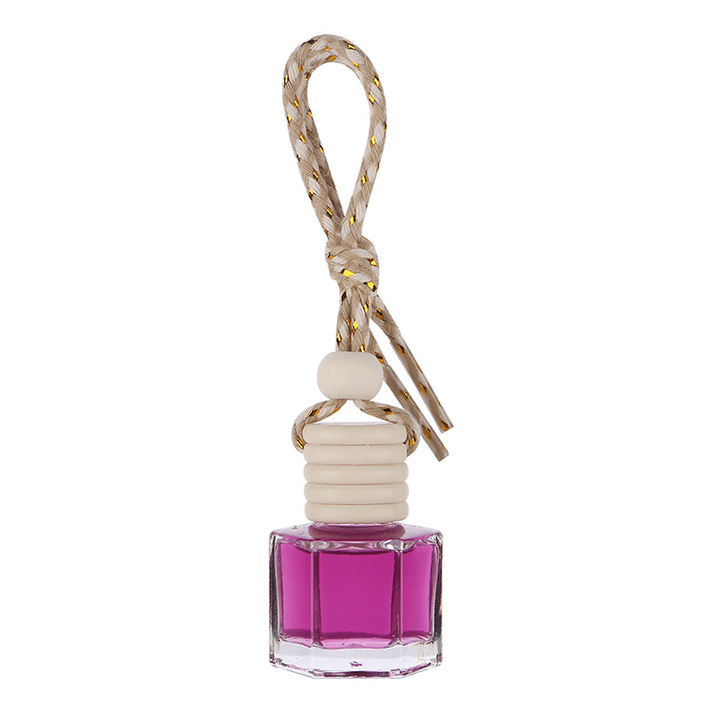 Car aroma pendant - round wood hexagonal style - 5