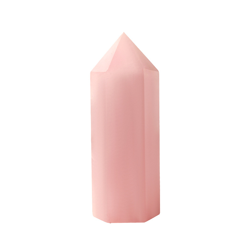 Natural rose quartz hexagonal prism - 7