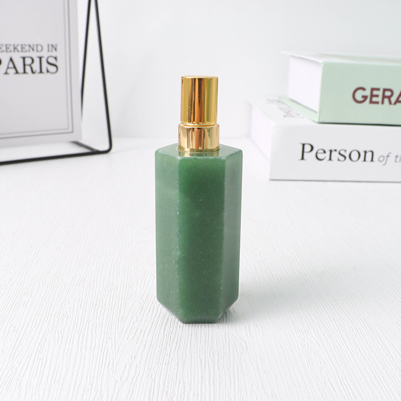 10ml Natural Stone Pink Crystal Jade Agate Refillable Perfume Bottle - 8