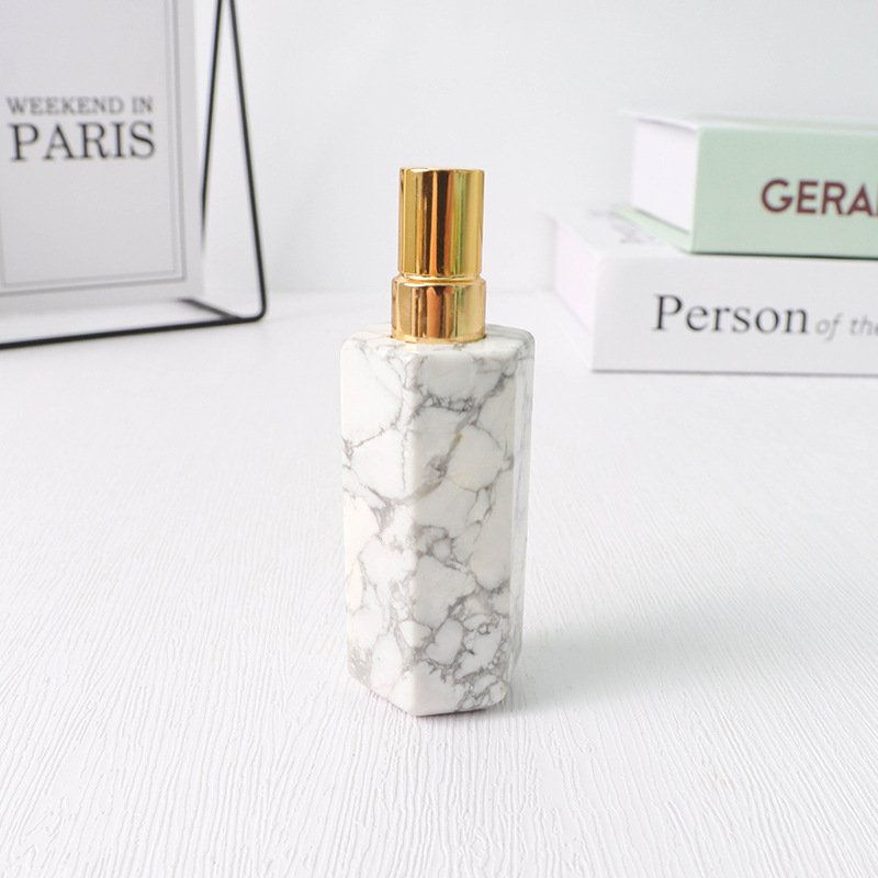 10ml Natural Stone Pink Crystal Jade Agate Refillable Perfume Bottle - 2