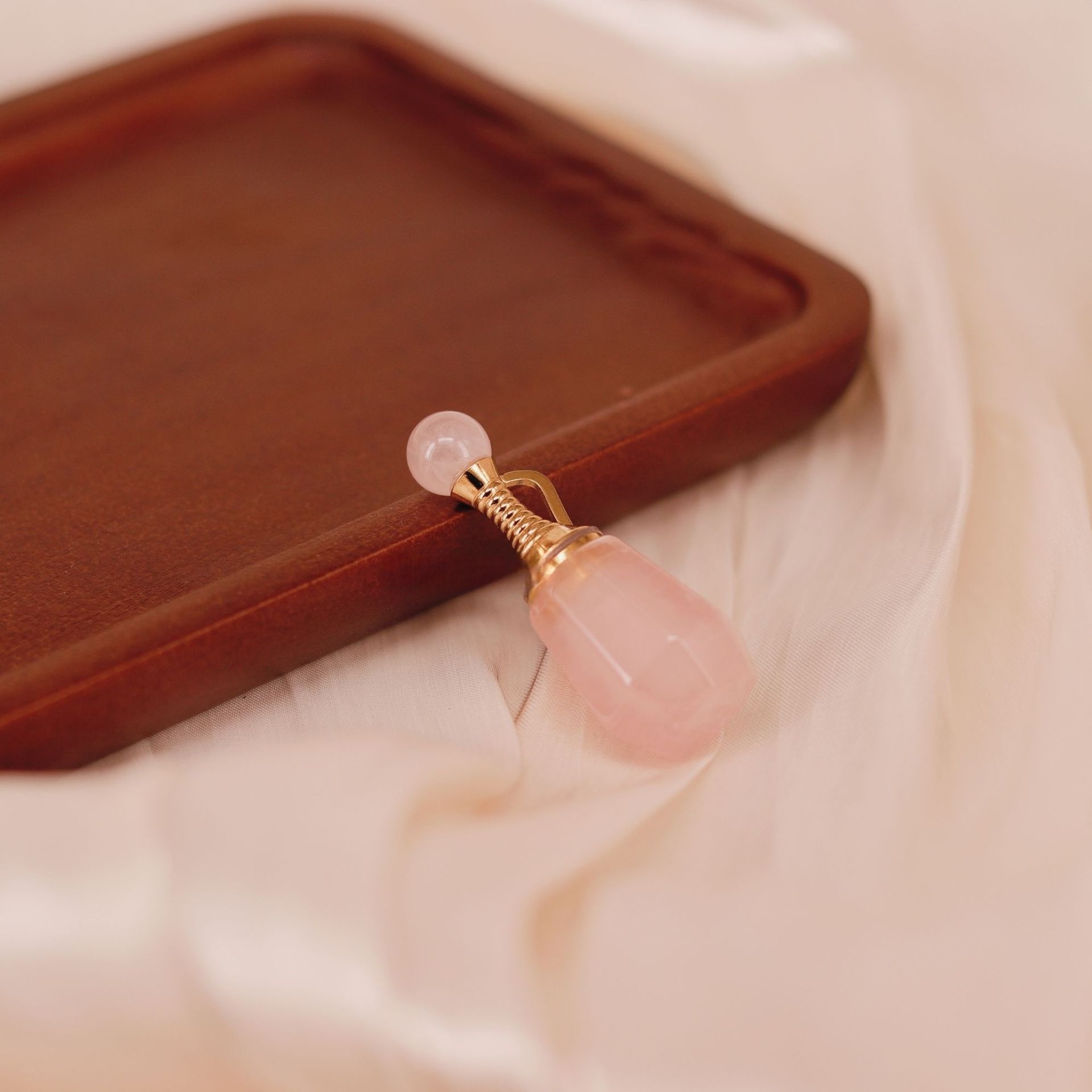 Teapot Crystal & Natural Stone Oil Perfume Pendant - 2