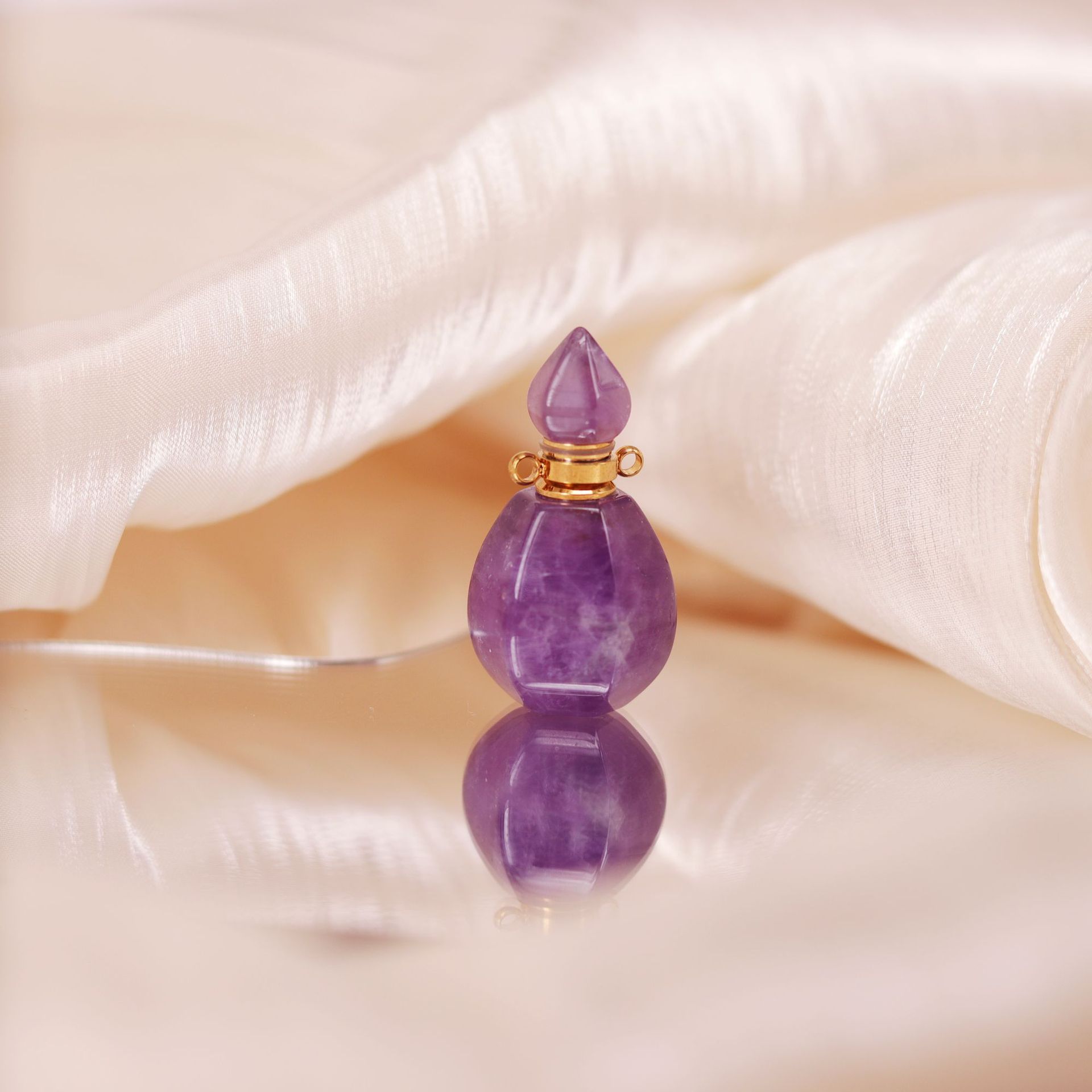 Natural crystal & gemstone flame-shaped necklace - 10