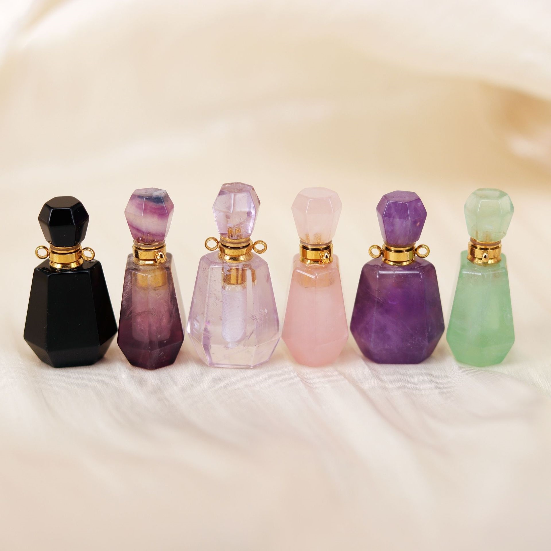 Multi-Faceted Crystal Perfume & Oil Pendant Necklace