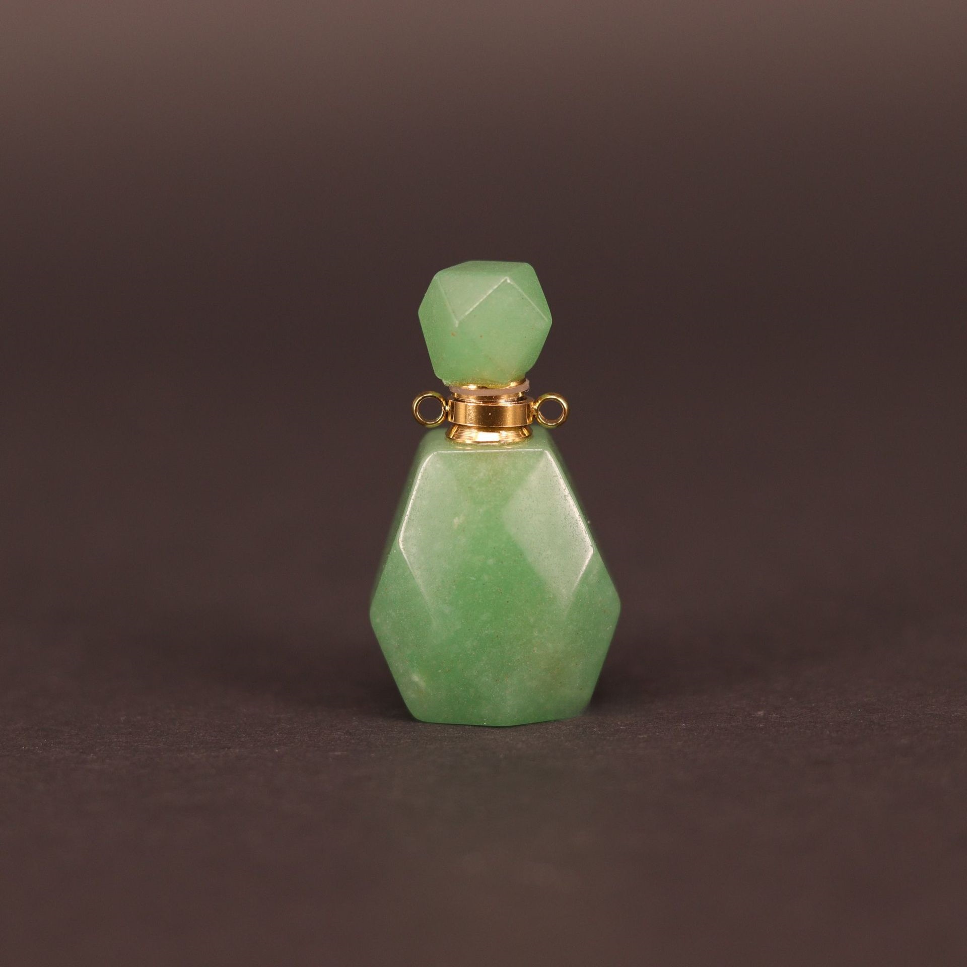 Gemstone  Crystal Rhombus Perfume Bottle Pendant - 7