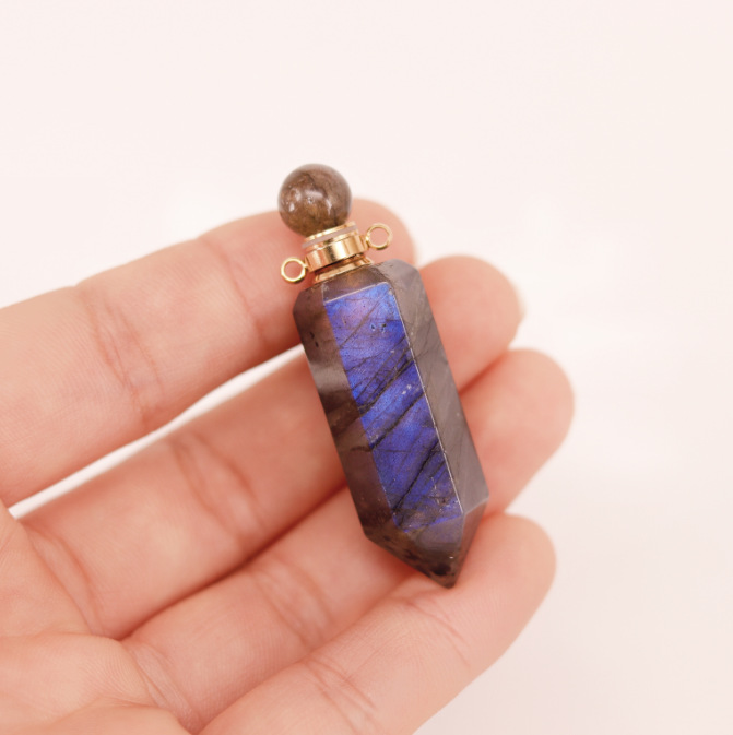 Hexagonal Crystal Roll-On Oil Pendant - 9