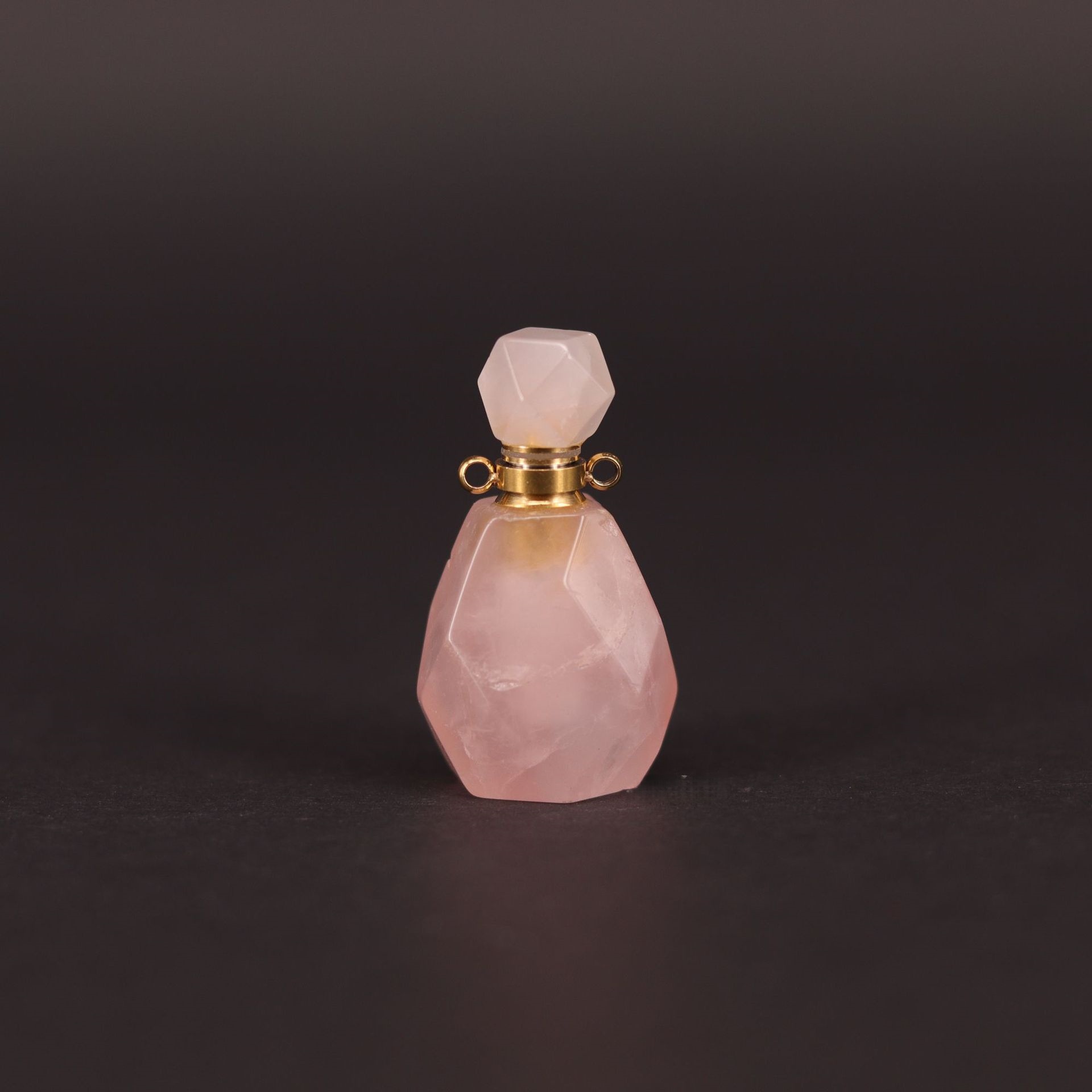 Gemstone  Crystal Rhombus Perfume Bottle Pendant - 10