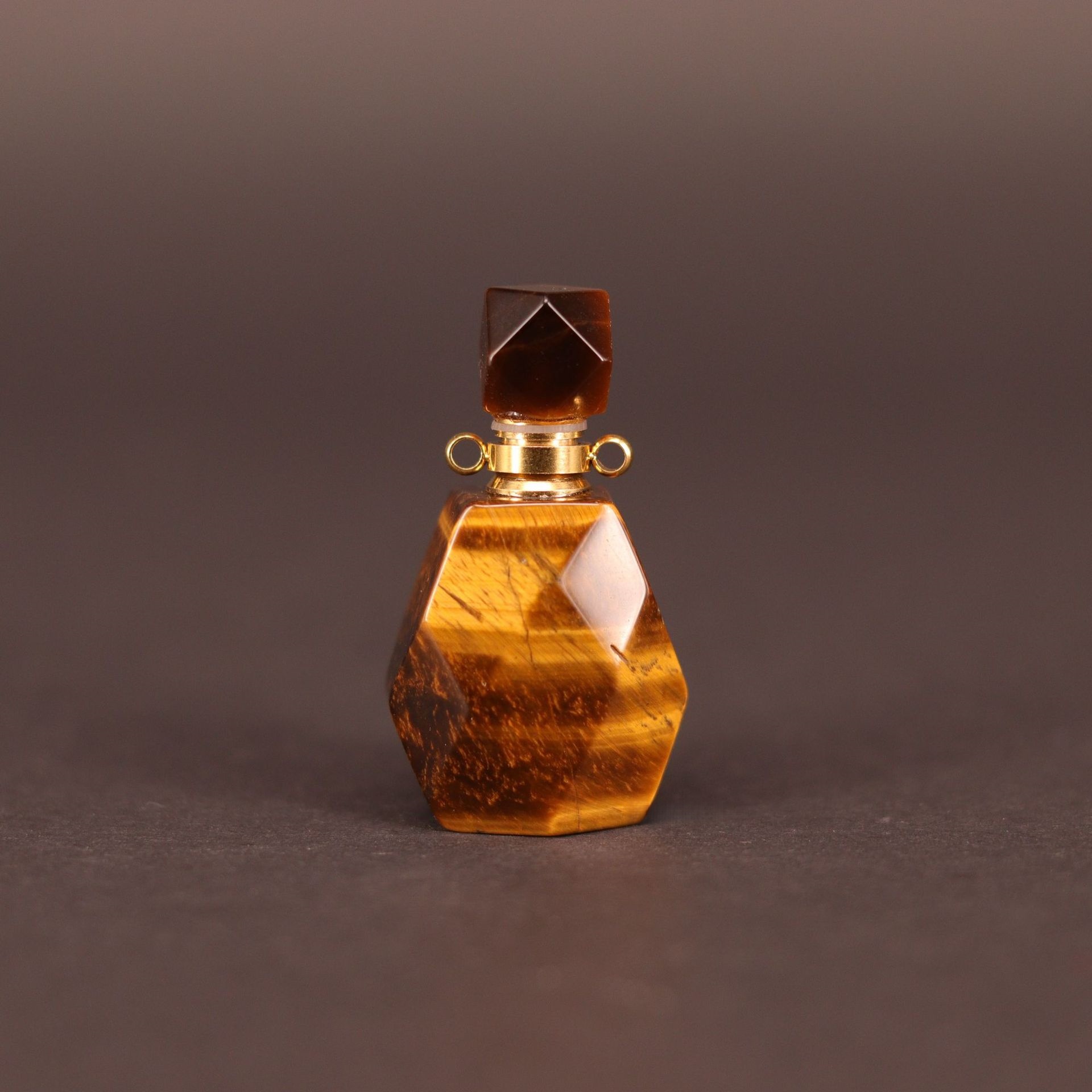 Gemstone  Crystal Rhombus Perfume Bottle Pendant - 8